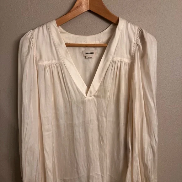 ZADIG‎ & VOLTAIRE Telia V-Neck Satin Blouse
